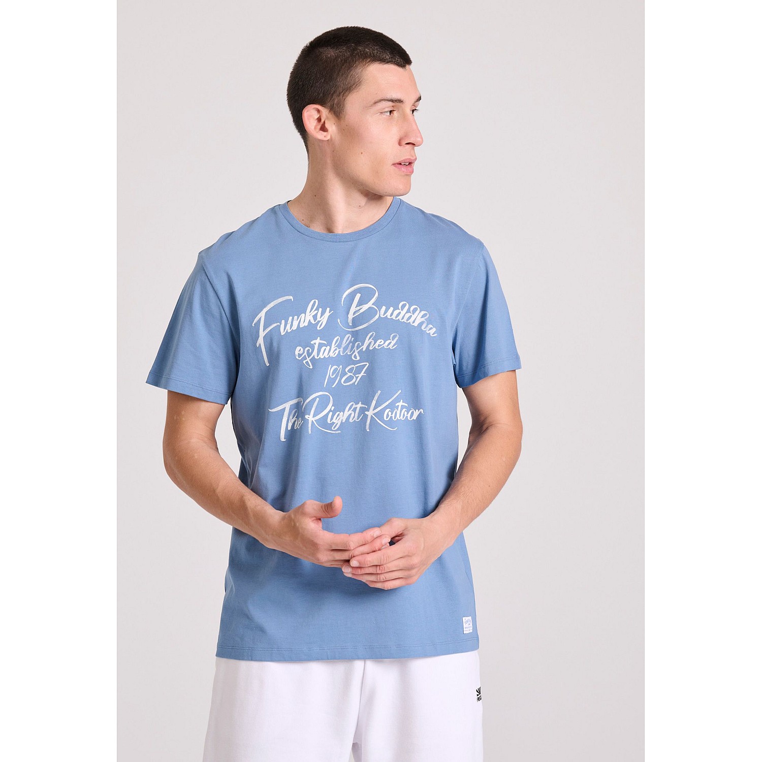 FUNKY BUDDHA Ανδρικό T-Shirt Με Branded Retro Τύπωμα FBM009-097