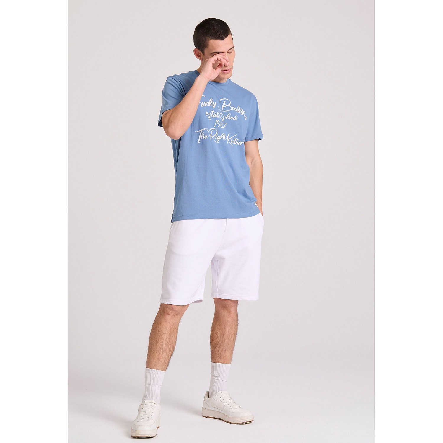 FUNKY BUDDHA Ανδρικό T-Shirt Με Branded Retro Τύπωμα FBM009-097