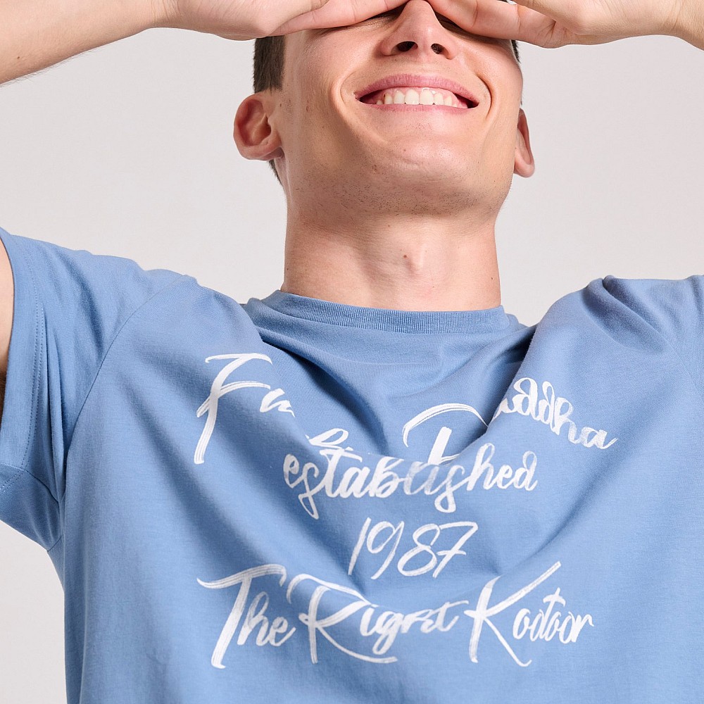 FUNKY BUDDHA Ανδρικό T-Shirt Με Branded Retro Τύπωμα FBM009-097