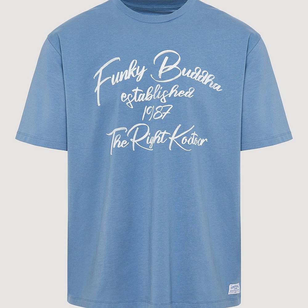 FUNKY BUDDHA Ανδρικό T-Shirt Με Branded Retro Τύπωμα FBM009-097