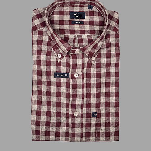 Twill Ανδρικό Button Down Sport Πουκάμισο Μ.Μ
