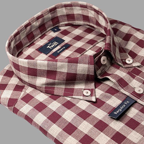 Twill Ανδρικό Button Down Sport Πουκάμισο Μ.Μ