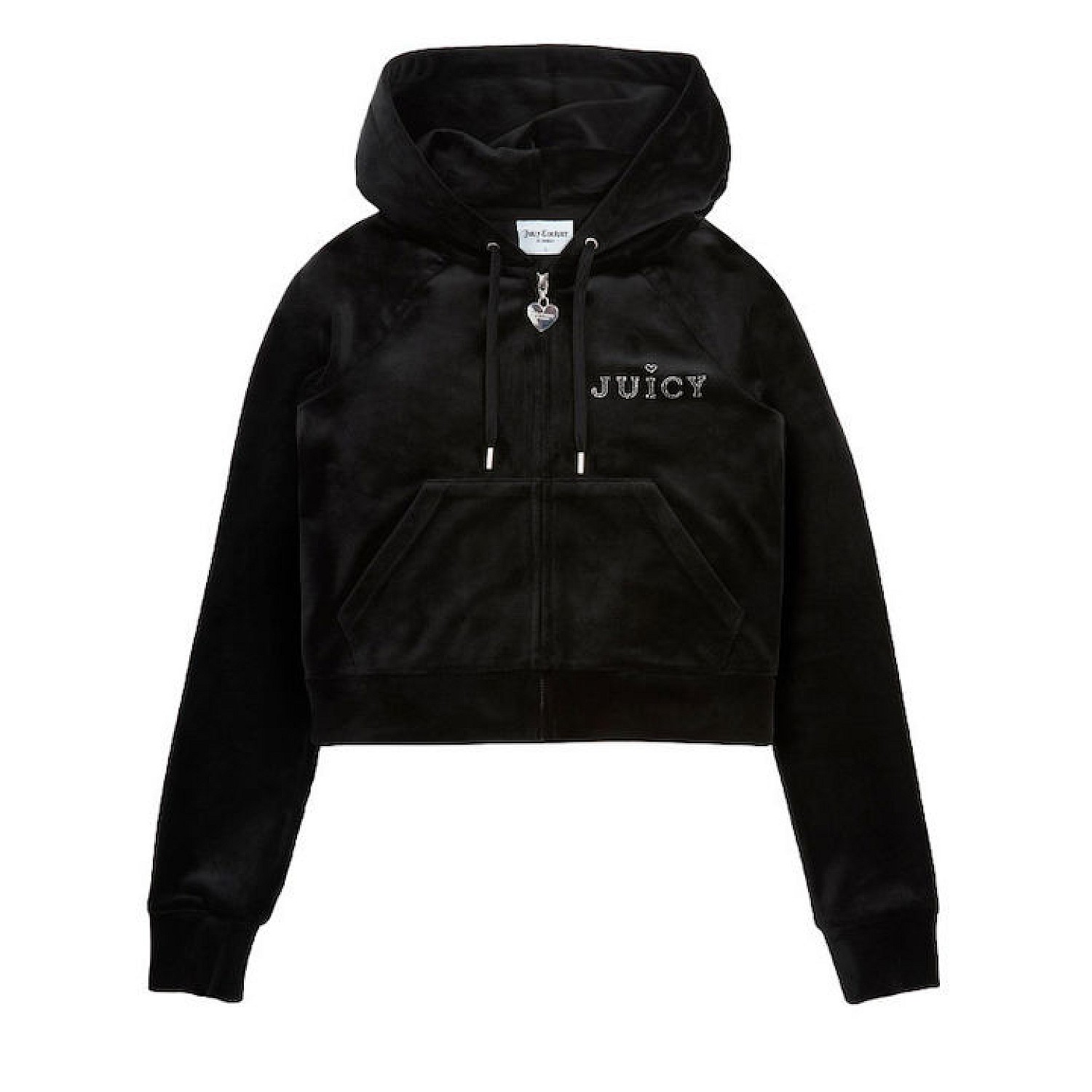 Juicy Couture Μακριά Γυναικεία Ζακέτα Φούτερ Βελουτέ με Κουκούλα