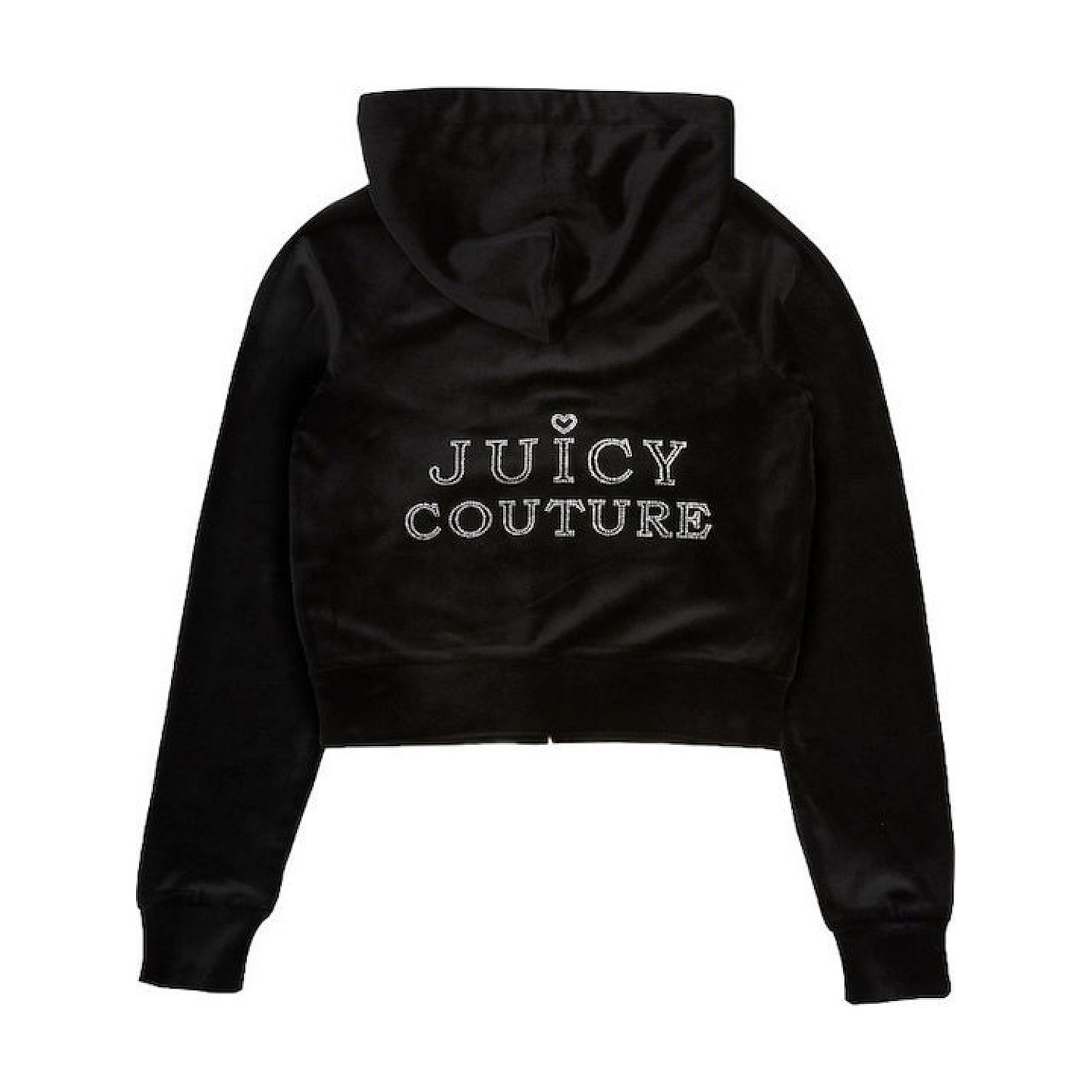 Juicy Couture Μακριά Γυναικεία Ζακέτα Φούτερ Βελουτέ με Κουκούλα