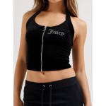 Juicy Couture Γυναικεία Μπλούζα Βελούδινη Αμάνικη με Φερμουάρ