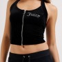 Juicy Couture Γυναικεία Μπλούζα Βελούδινη Αμάνικη με Φερμουάρ