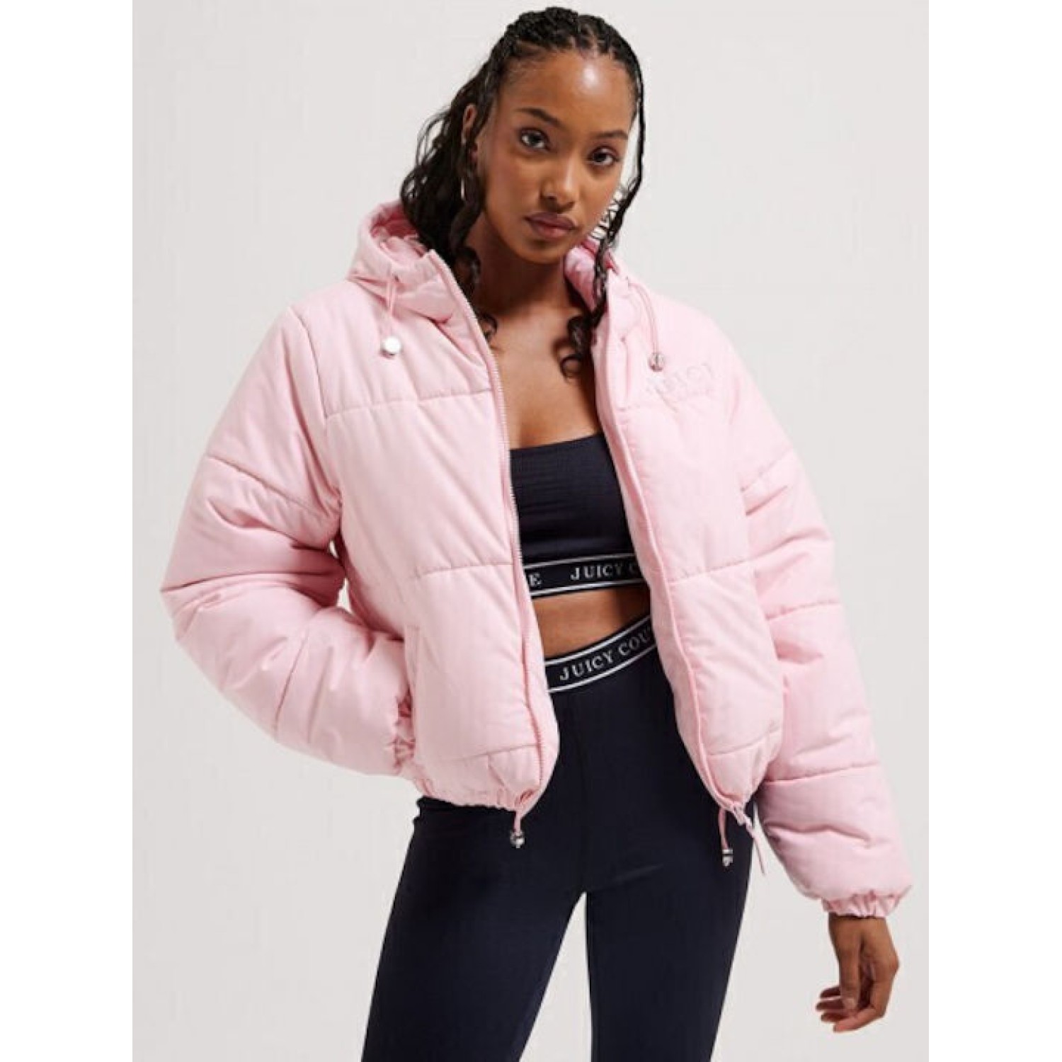 Juicy Couture Κοντό Γυναικείο Puffer Μπουφάν για Χειμώνα