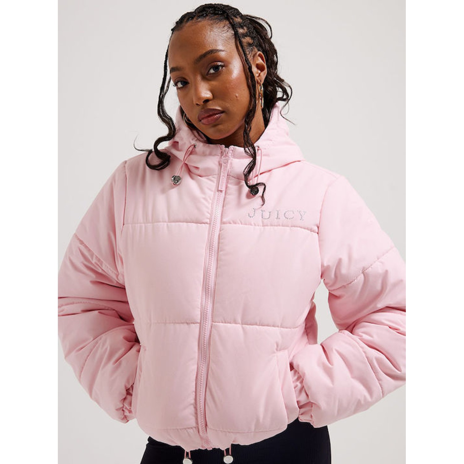 Juicy Couture Κοντό Γυναικείο Puffer Μπουφάν για Χειμώνα