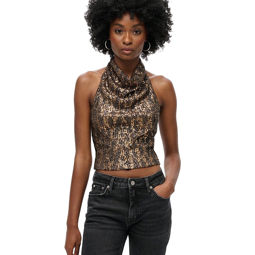 SUPERDRY Γυναικεία Μπλούζα Bout Cowl Halter Neck