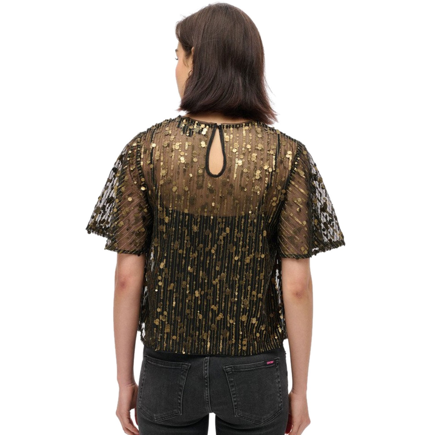 SUPERDRY Γυναικεία Μπλούζα Bout Sheer σε Στυλ Μακό