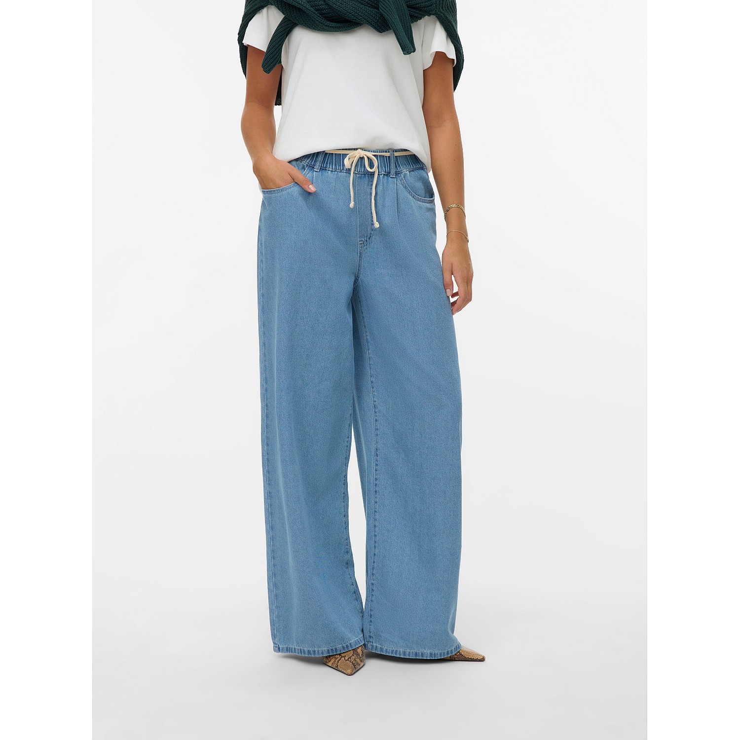 Vero Moda Τζιν Φαρδύ Πόδι Μεσαίας Μέσης