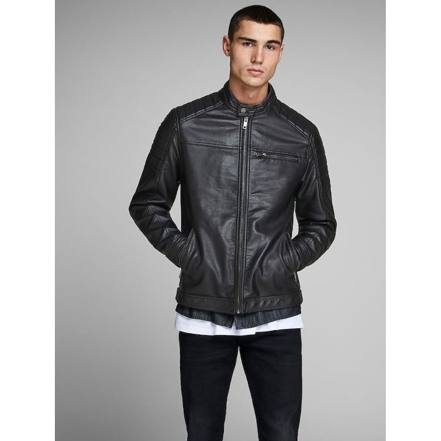 Jack & JonesΜπουφάν από Δερματίνη Biker PU