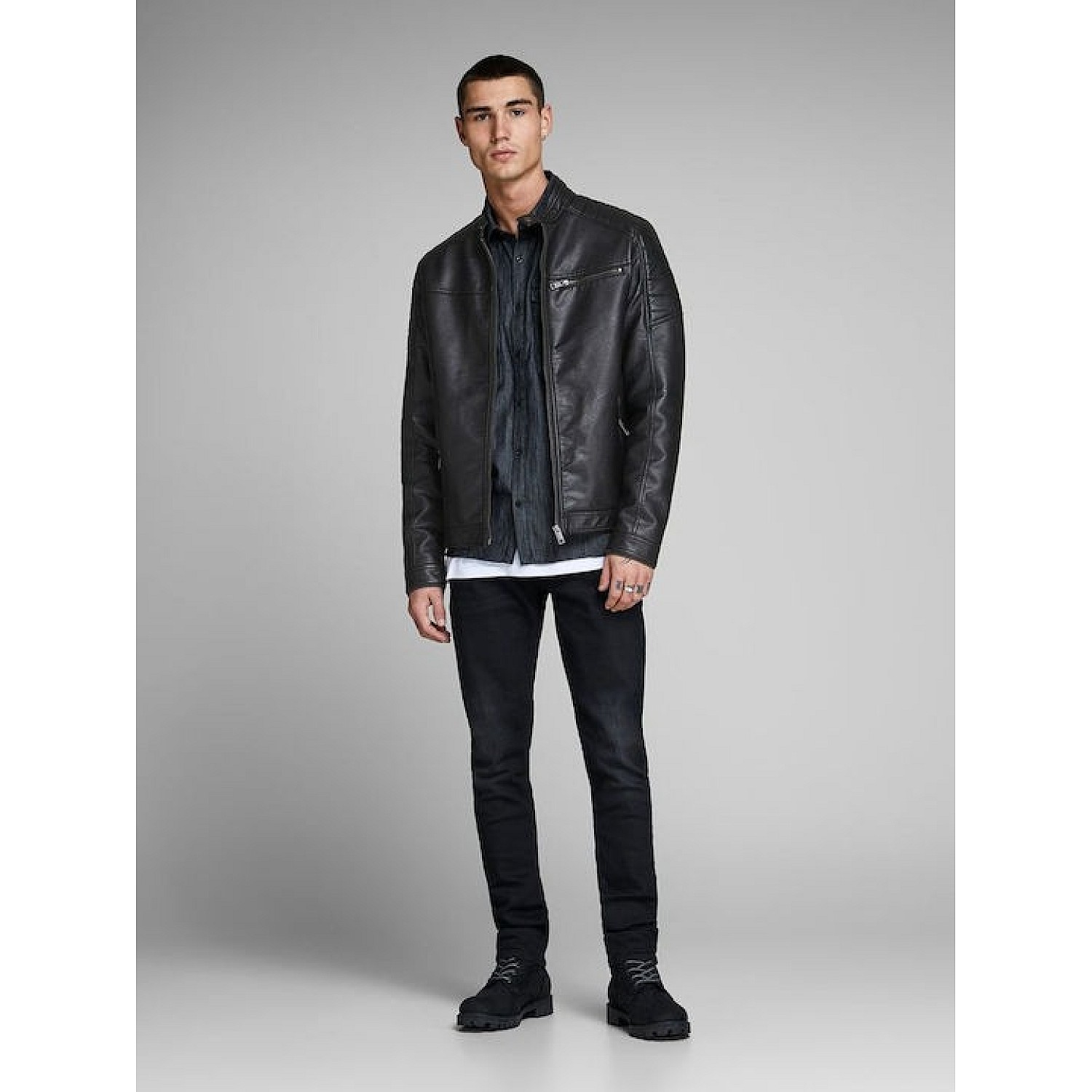 Jack & JonesΜπουφάν από Δερματίνη Biker PU