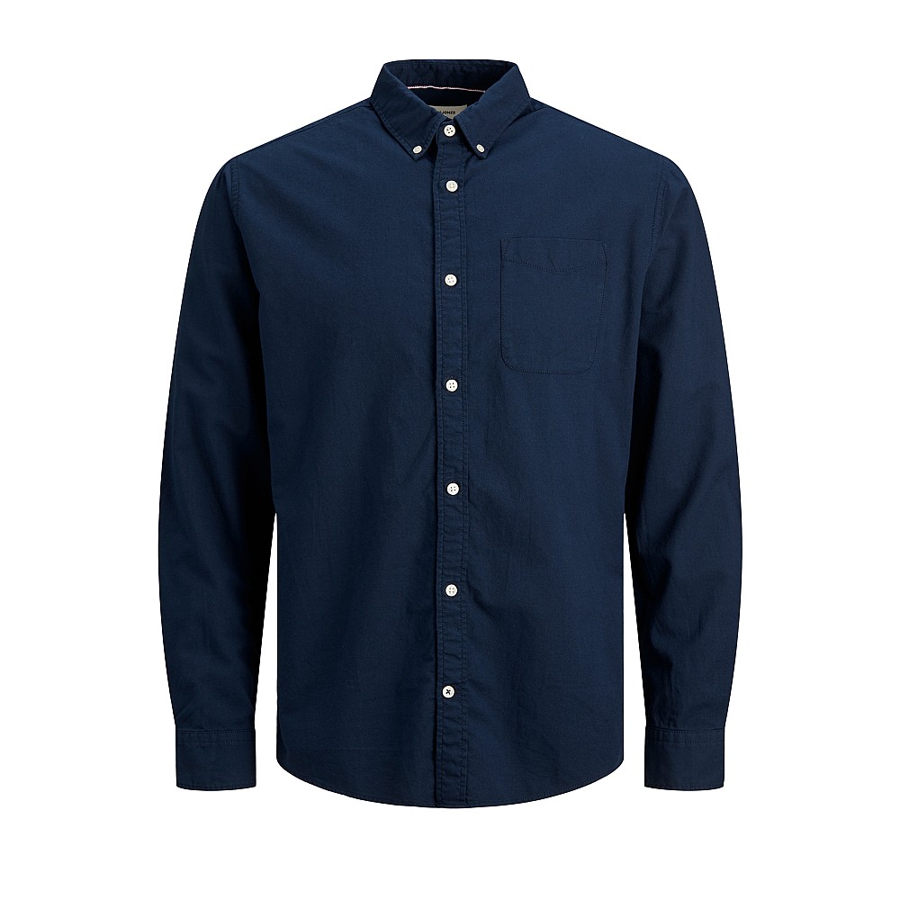 Jack & Jones Μακρυμάνικo Βαμβακερό Πουκάμισο σε Στενή Γραμμή