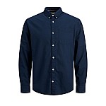 Jack & Jones Μακρυμάνικo Βαμβακερό Πουκάμισο σε Στενή Γραμμή