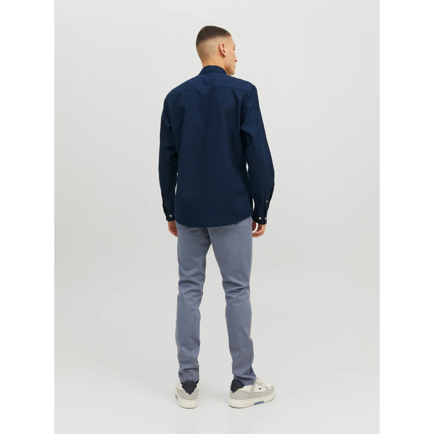 Jack & Jones Μακρυμάνικo Βαμβακερό Πουκάμισο σε Στενή Γραμμή
