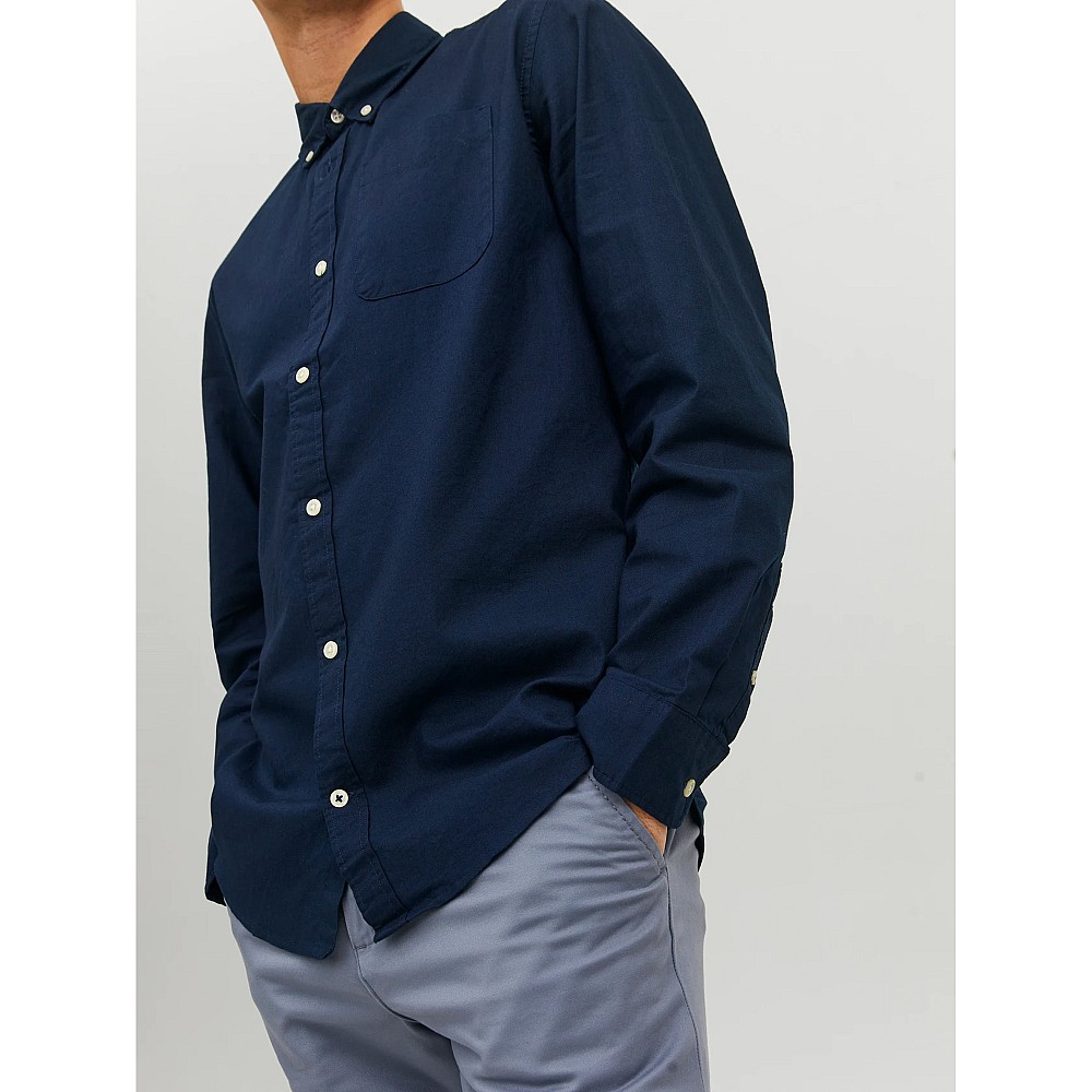 Jack & Jones Μακρυμάνικo Βαμβακερό Πουκάμισο σε Στενή Γραμμή