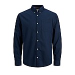 Jack & Jones Μακρυμάνικo Βαμβακερό Πουκάμισο σε Στενή Γραμμή