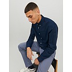 Jack & Jones Μακρυμάνικo Βαμβακερό Πουκάμισο σε Στενή Γραμμή