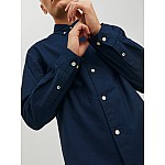 Jack & Jones Μακρυμάνικo Βαμβακερό Πουκάμισο σε Στενή Γραμμή