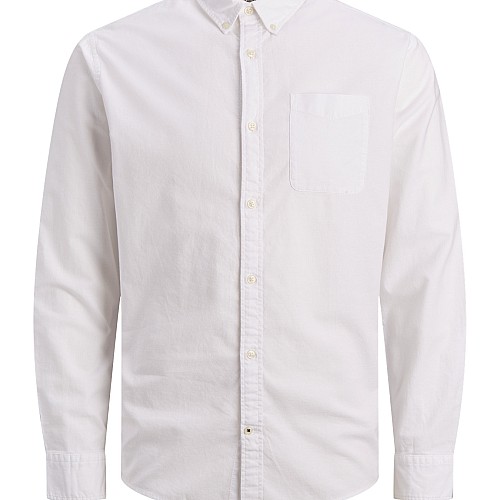 Jack & Jones Μακρυμάνικo Βαμβακερό Πουκάμισο σε Στενή Γραμμή