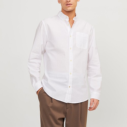 Jack & Jones Μακρυμάνικo Βαμβακερό Πουκάμισο σε Στενή Γραμμή