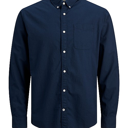 Jack & Jones Μακρυμάνικo Βαμβακερό Πουκάμισο σε Στενή Γραμμή