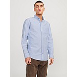 Jack & Jones Μακρυμάνικo Βαμβακερό Πουκάμισο σε Στενή Γραμμή