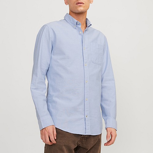 Jack & Jones Μακρυμάνικo Βαμβακερό Πουκάμισο σε Στενή Γραμμή