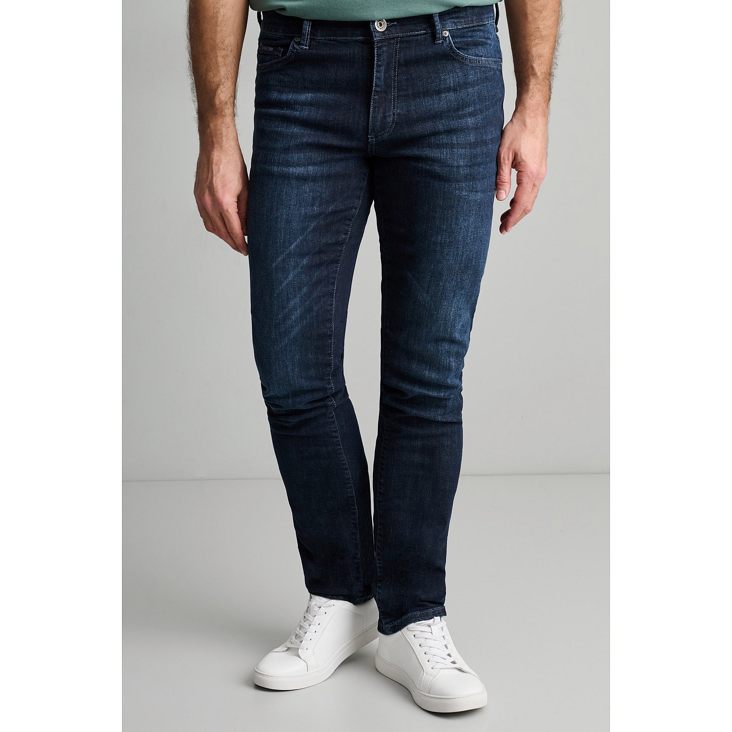 Navy & Green Ανδρικό Jean Παντελόνι Low Waist