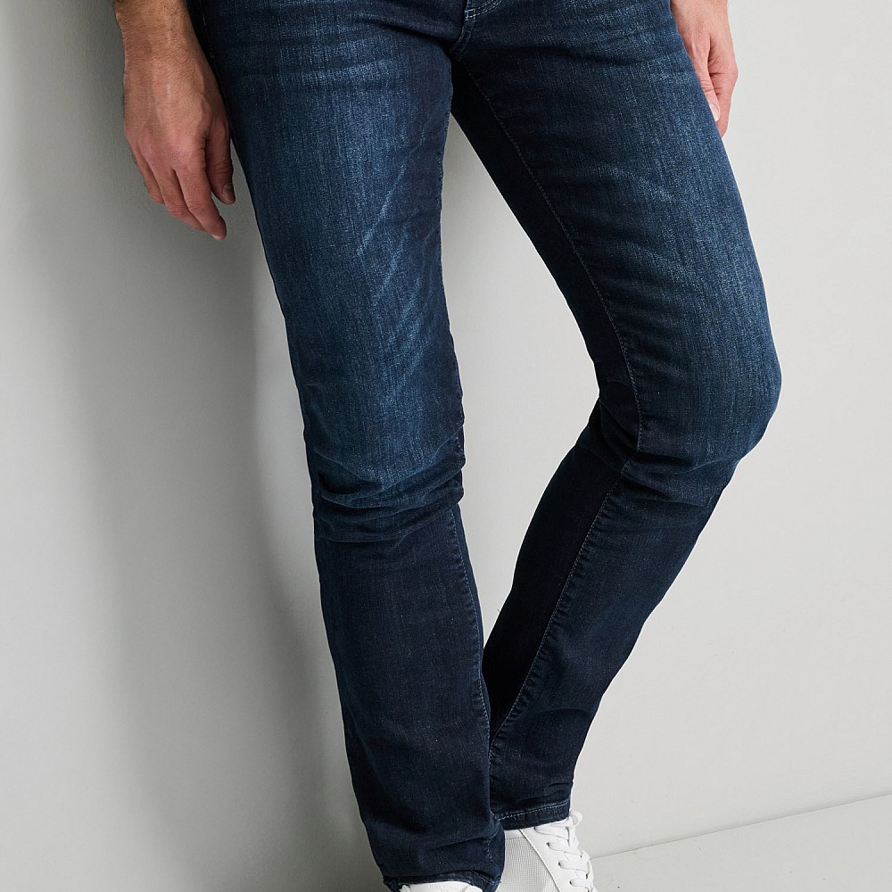 Navy & Green Ανδρικό Jean Παντελόνι Low Waist