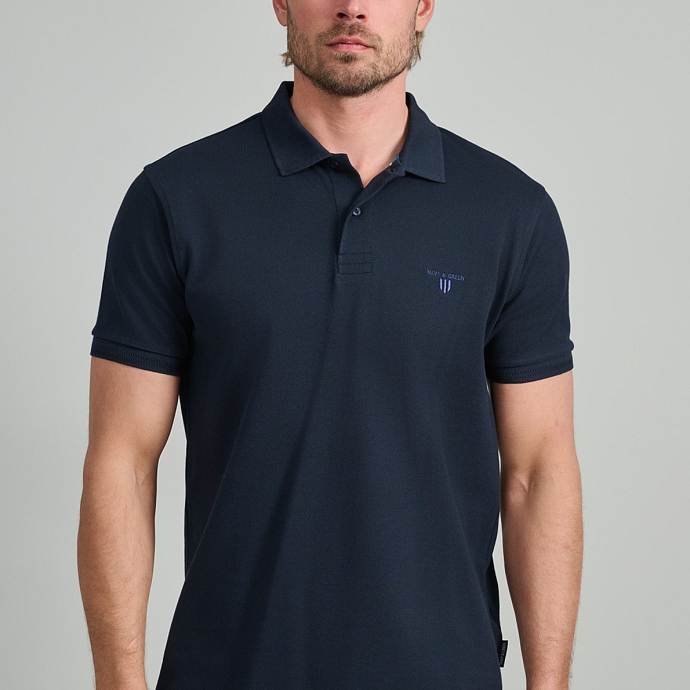 Navy & Green Ανδρική Μπλούζα Polo 100% Βαμβάκι