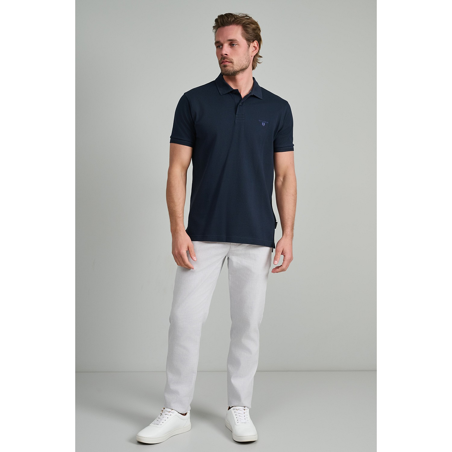 Navy & Green Ανδρική Μπλούζα Polo 100% Βαμβάκι