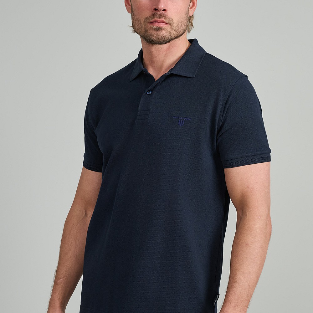 Navy & Green Ανδρική Μπλούζα Polo 100% Βαμβάκι