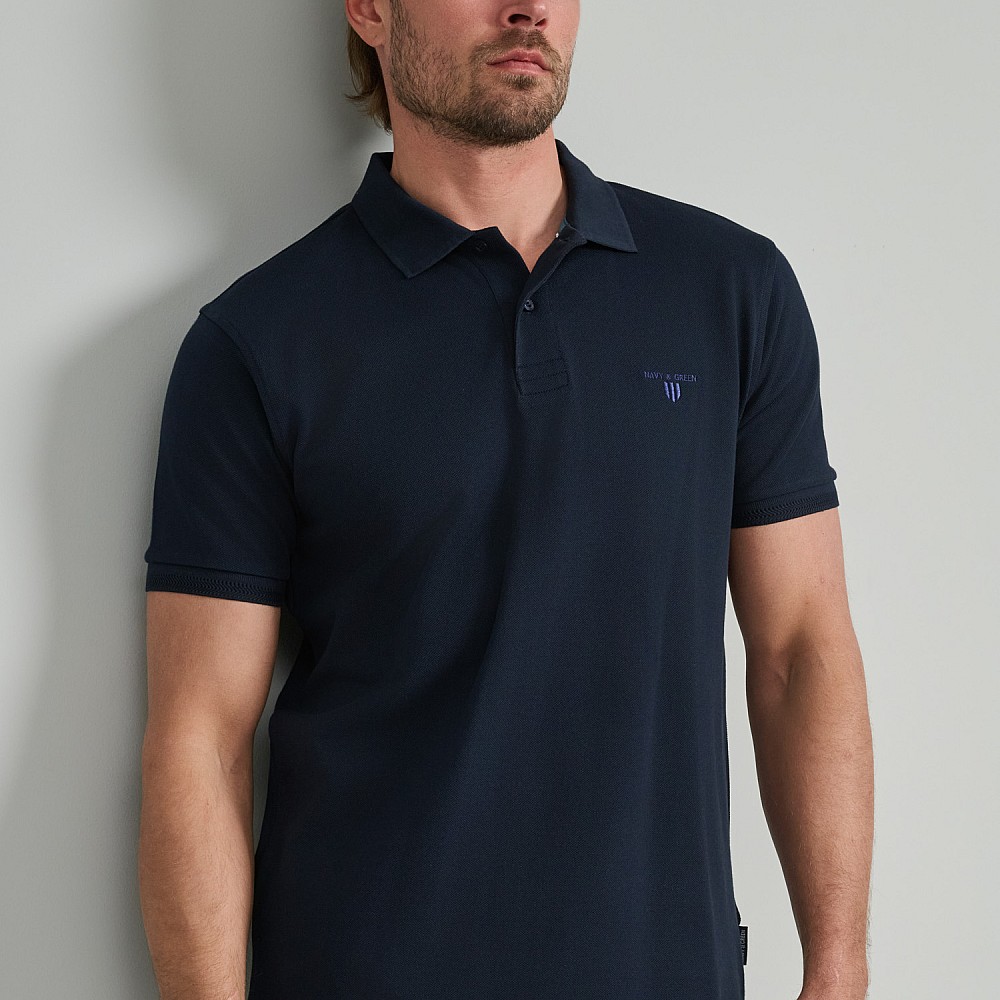 Navy & Green Ανδρική Μπλούζα Polo 100% Βαμβάκι