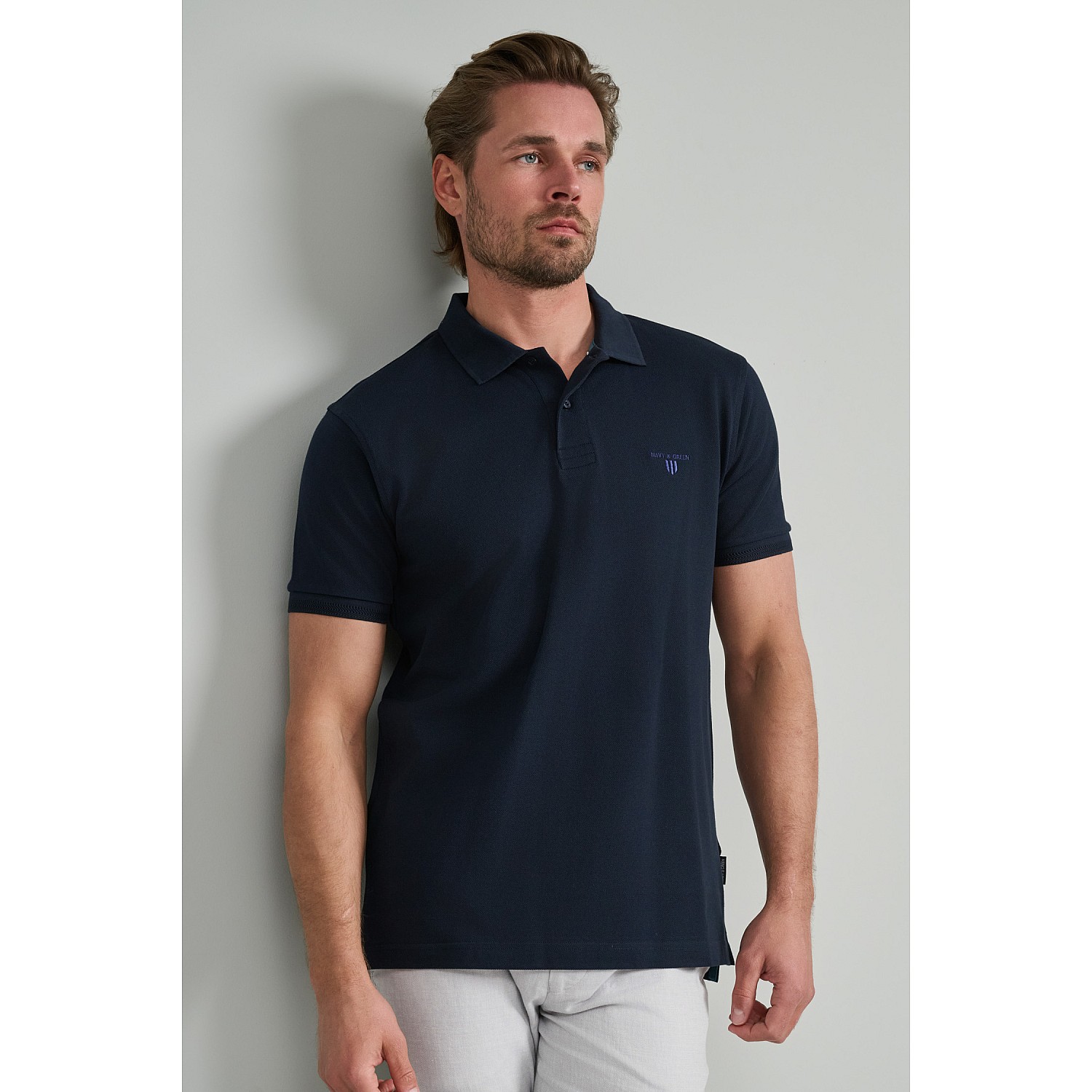 Navy & Green Ανδρική Μπλούζα Polo 100% Βαμβάκι