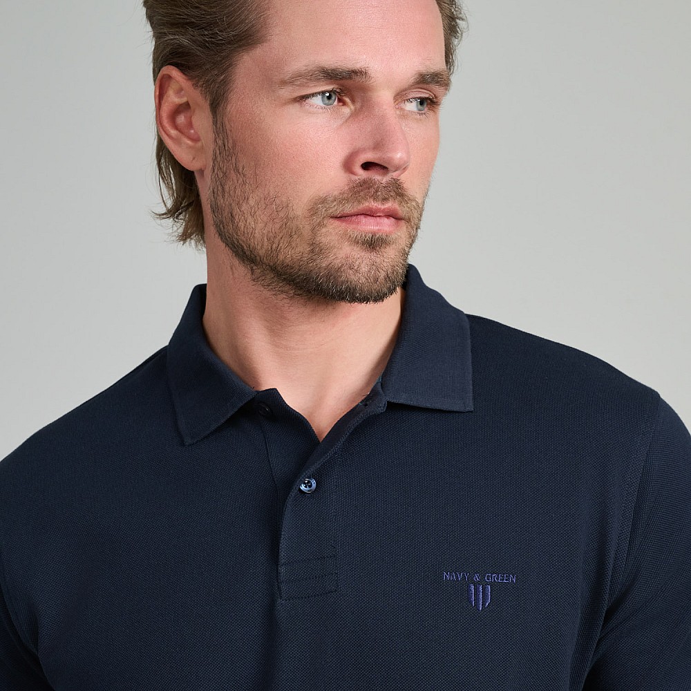 Navy & Green Ανδρική Μπλούζα Polo 100% Βαμβάκι