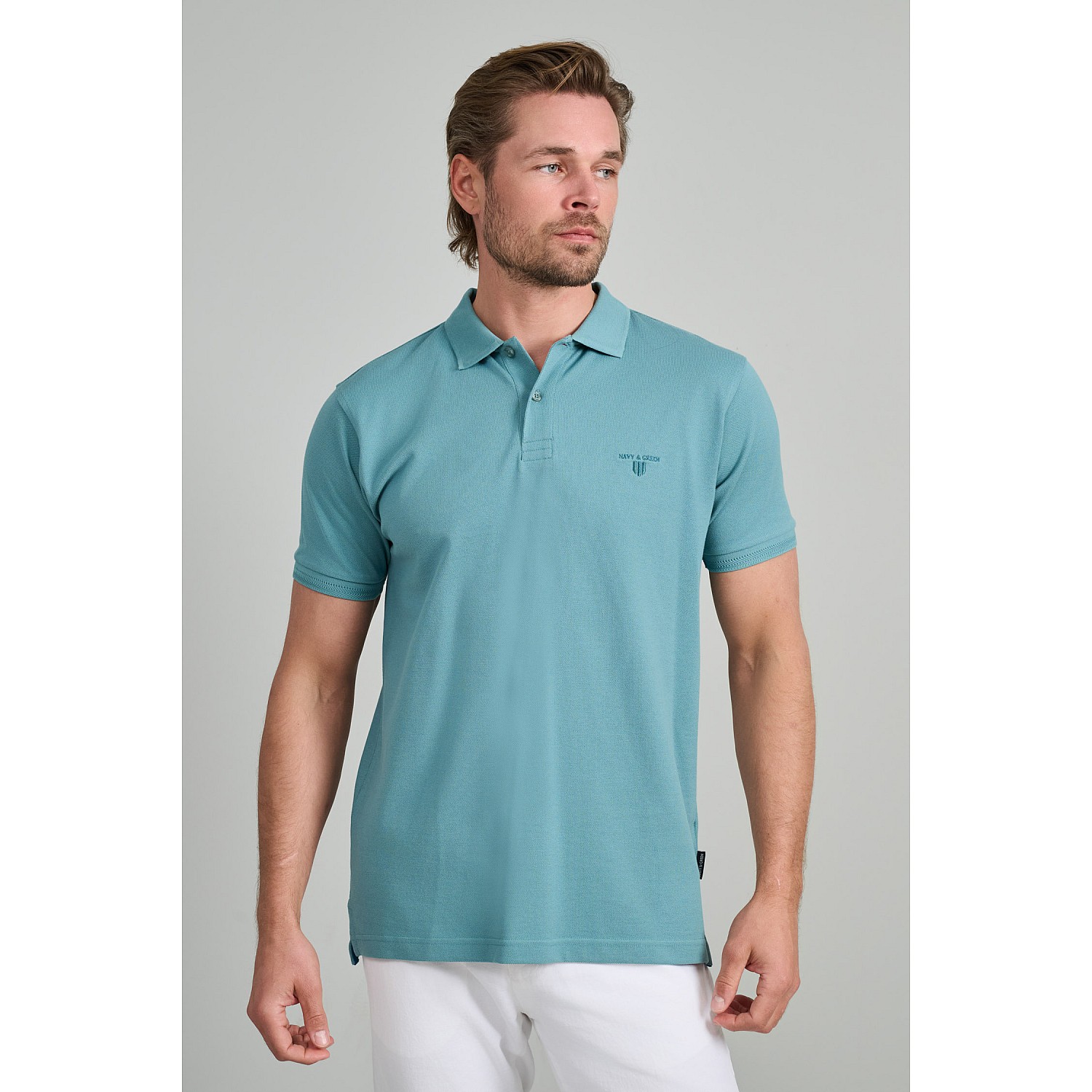 Navy & Green Ανδρική Μπλούζα Polo 100% Βαμβάκι