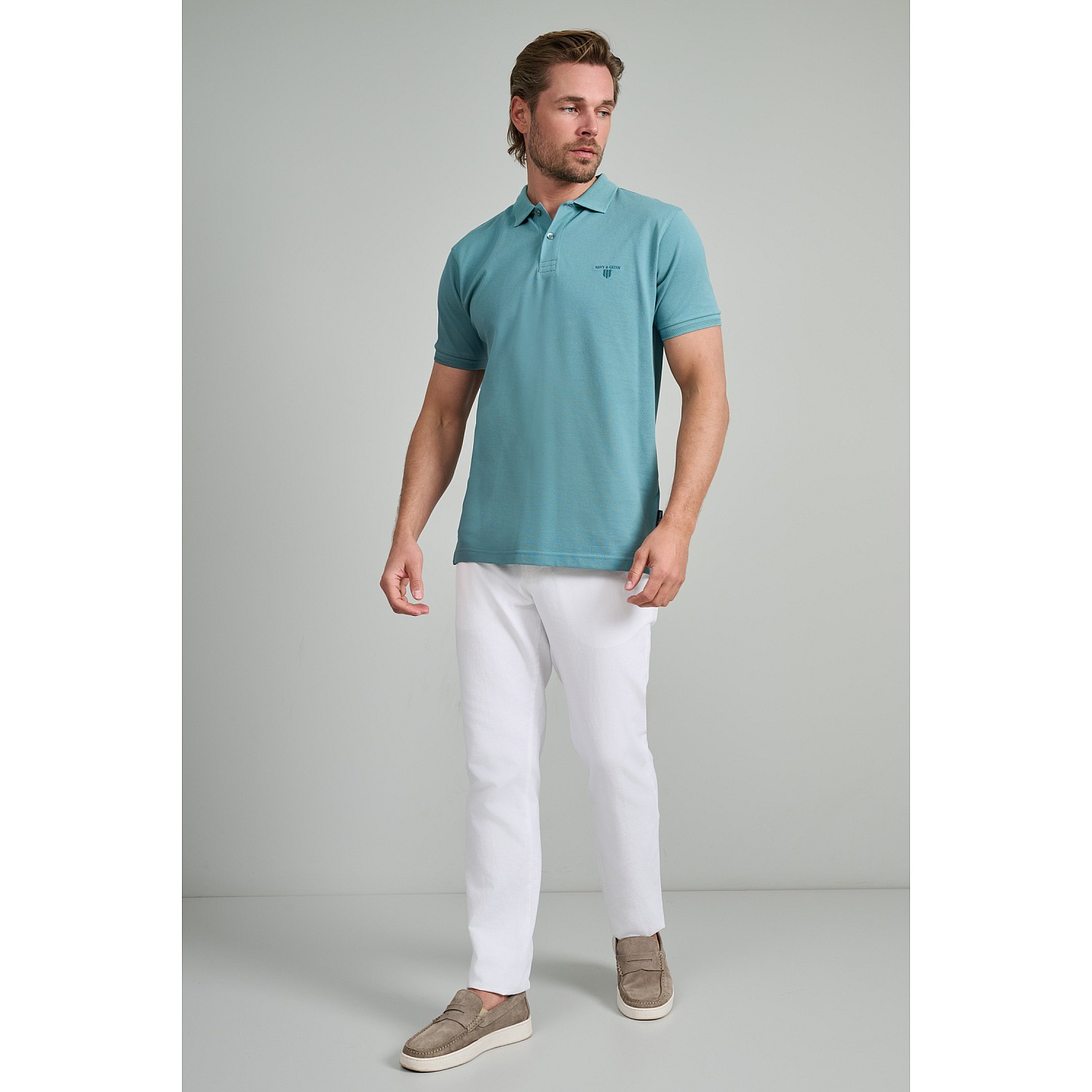 Navy & Green Ανδρική Μπλούζα Polo 100% Βαμβάκι
