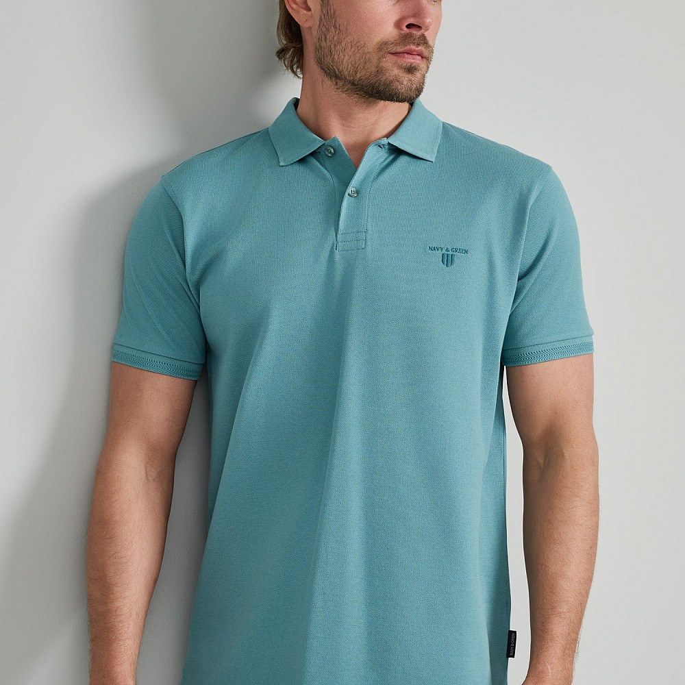 Navy & Green Ανδρική Μπλούζα Polo 100% Βαμβάκι
