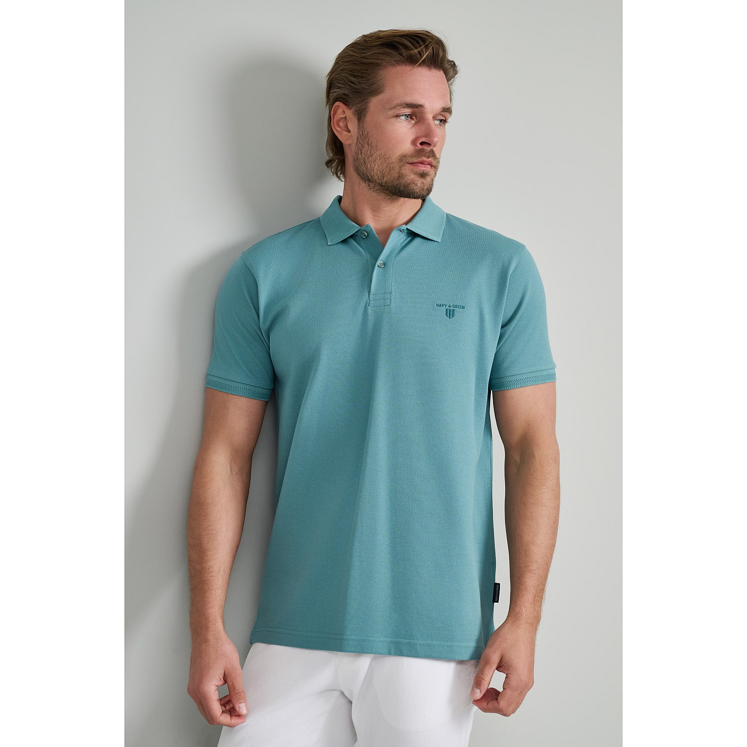 Navy & Green Ανδρική Μπλούζα Polo 100% Βαμβάκι