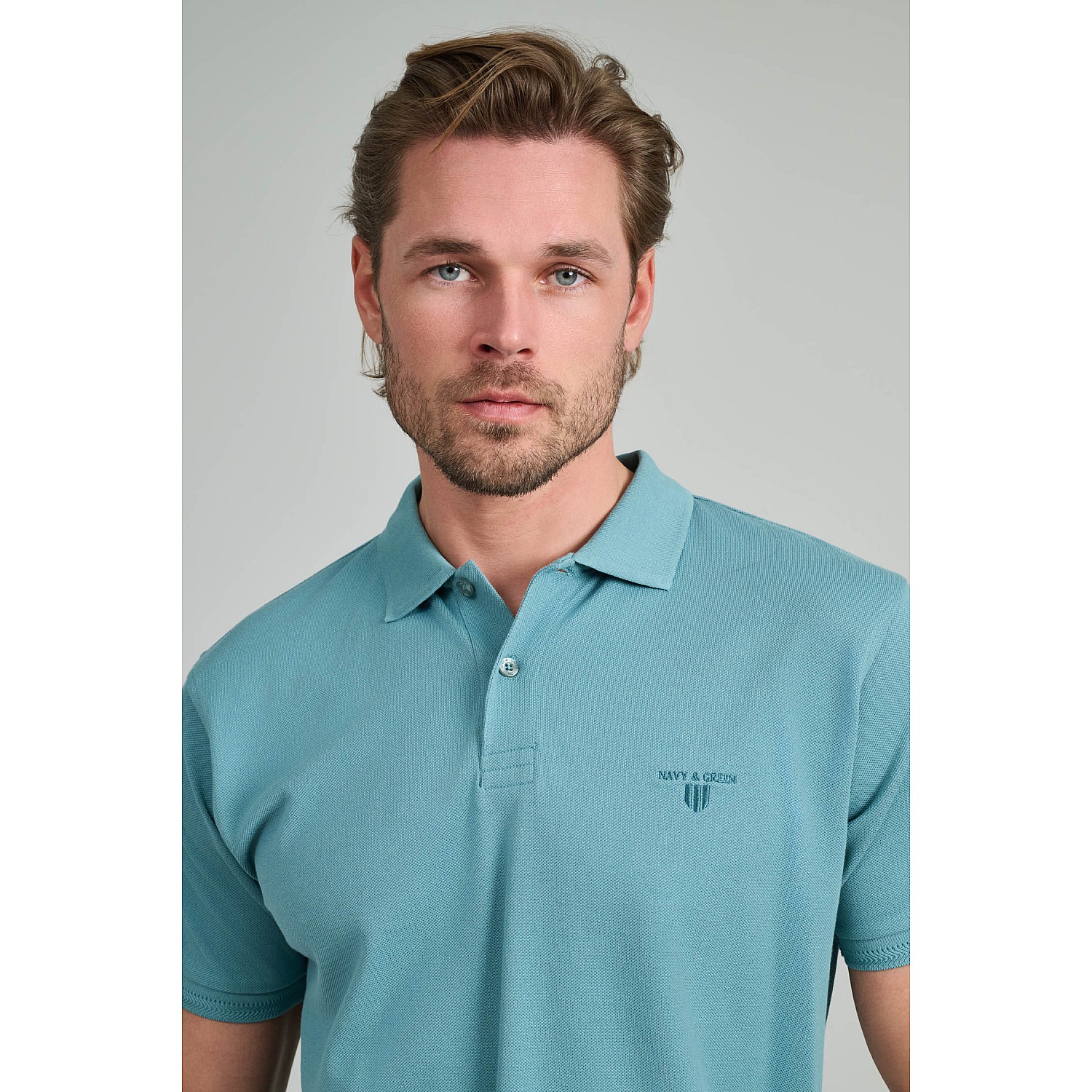 Navy & Green Ανδρική Μπλούζα Polo 100% Βαμβάκι