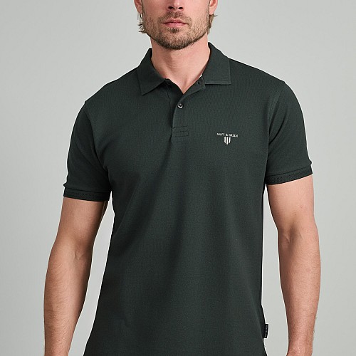 Navy & Green Ανδρική Μπλούζα Polo 100% Βαμβάκι
