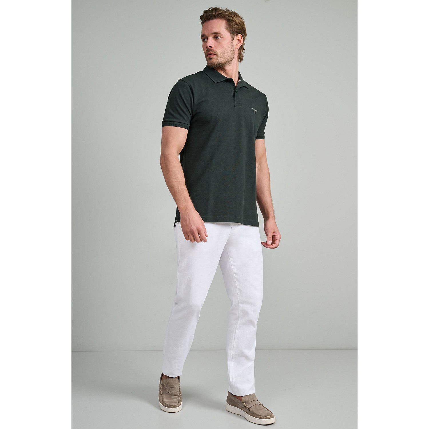 Navy & Green Ανδρική Μπλούζα Polo 100% Βαμβάκι