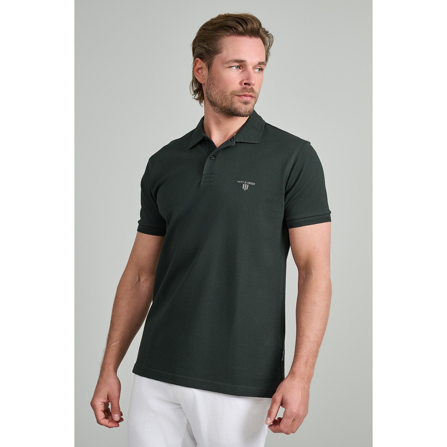 Navy & Green Ανδρική Μπλούζα Polo 100% Βαμβάκι