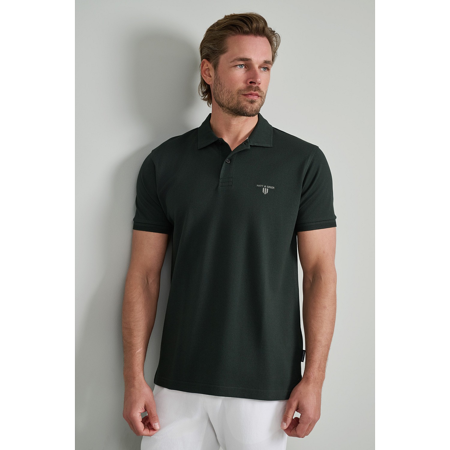 Navy & Green Ανδρική Μπλούζα Polo 100% Βαμβάκι