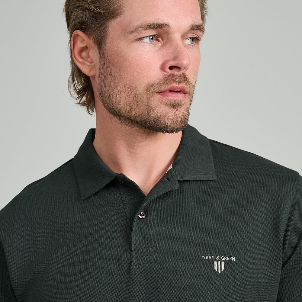 Navy & Green Ανδρική Μπλούζα Polo 100% Βαμβάκι
