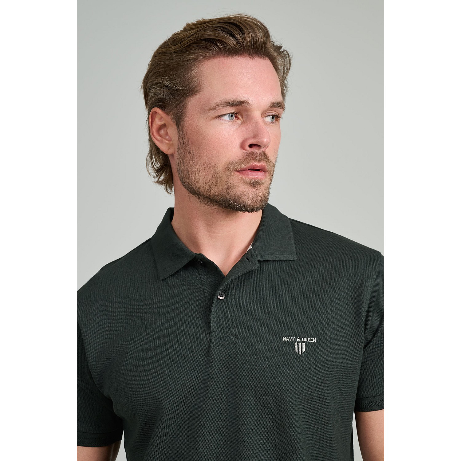 Navy & Green Ανδρική Μπλούζα Polo 100% Βαμβάκι