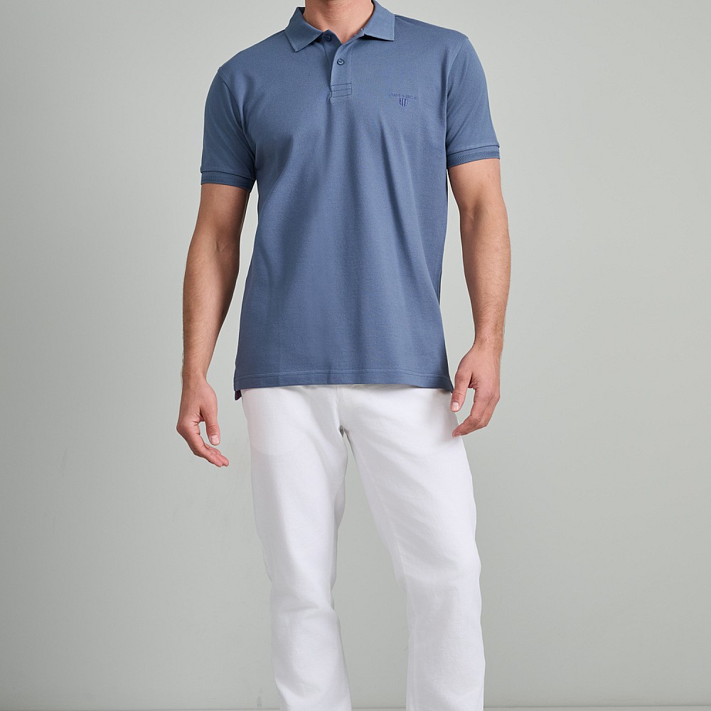 Navy & Green Ανδρική Μπλούζα Polo 100% Βαμβάκι