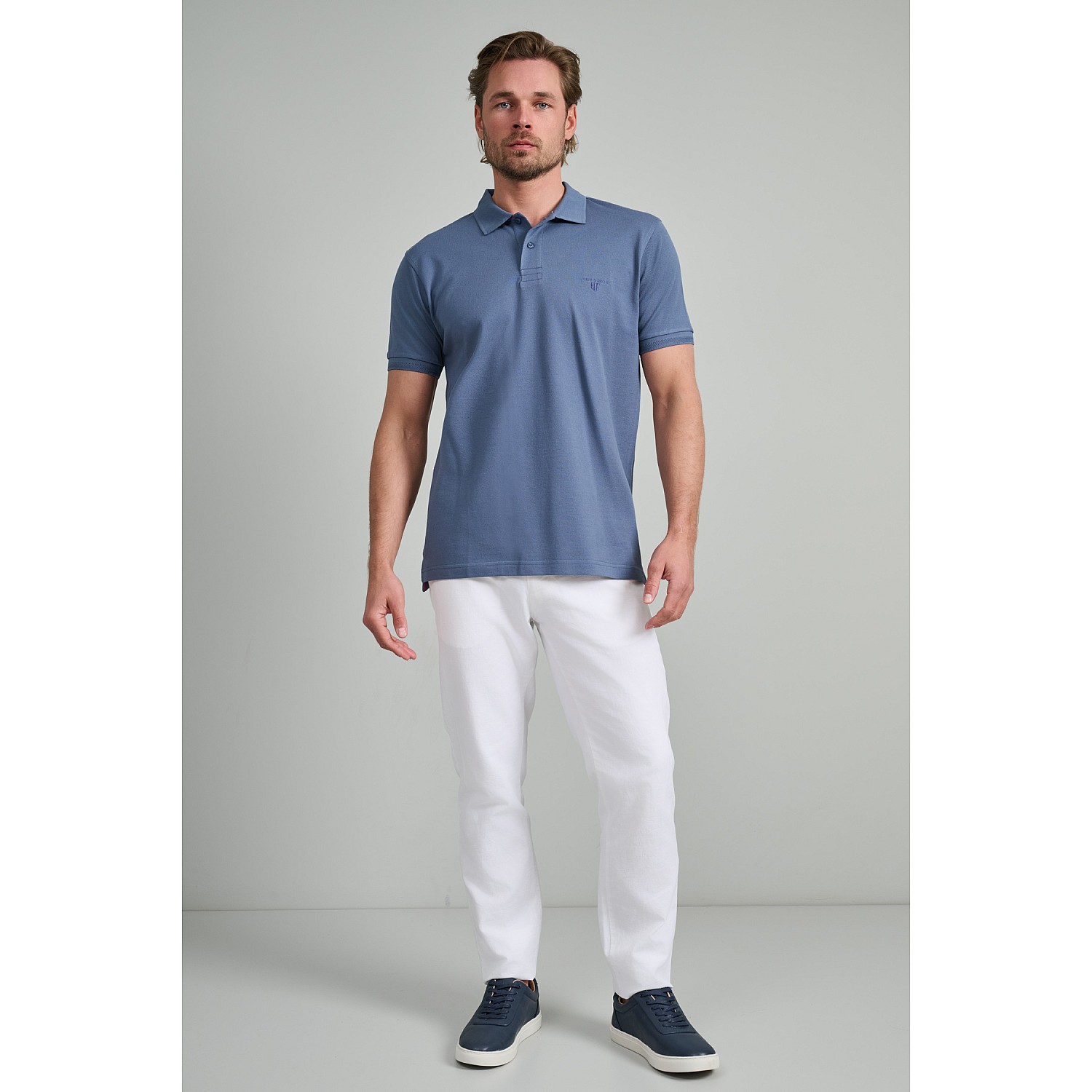 Navy & Green Ανδρική Μπλούζα Polo 100% Βαμβάκι